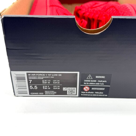 Nike Womens Air Force 1 Valentines Day 07 Low SE Red Shoes Sz 7 New IQ9965-600 - Picture 11 of 12